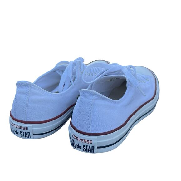 White Canvas Low Top CONVERSE All Star Tennis Shoes, Men's 9 / Women's 11 - Picture 10 of 10